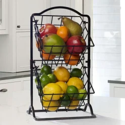 Gourmet Basics® 2 Tier Hanging Storage Baskets- Fruit And Storage Baskets
