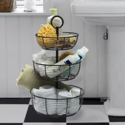 Gourmet Basics® 3 Tier Round Wrap Basket- Fruit And Storage Baskets