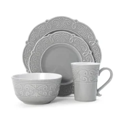 Pfaltzgraff® Abby Gray 16 Piece Dinnerware Set, Service for 4- Dinnerware Service For 4