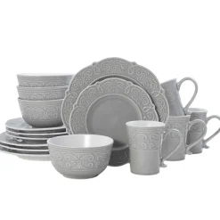 Pfaltzgraff® Abby Gray 16 Piece Dinnerware Set, Service for 4- Dinnerware Service For 4