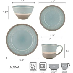 Pfaltzgraff® Adina 16 Piece Dinnerware Set, Service for 4- Dinnerware Service For 4