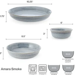 Pfaltzgraff® Amara Smoke 6 Piece Dinnerware Bowl Set, Service for 2- Soup Cereal Bowls