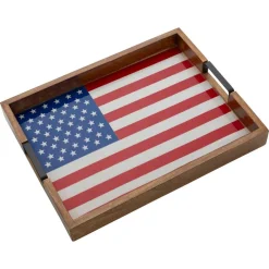 Gourmet Basics® American Flag Lazy Susan Serve Tray- Lazy Susans