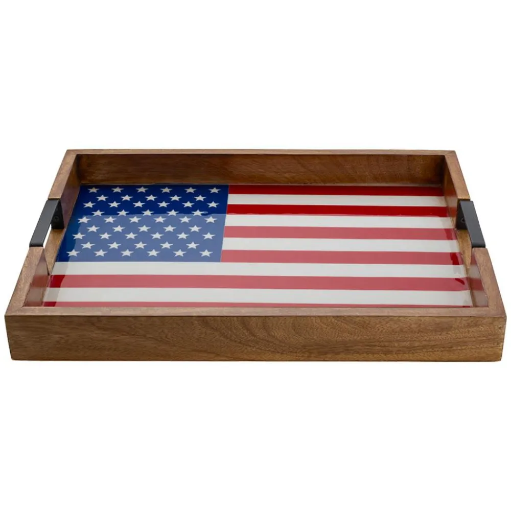 Gourmet Basics® American Flag Lazy Susan Serve Tray- Lazy Susans