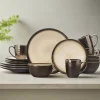 Gourmet Basics® Anastasia Cream 16 Piece Dinnerware Set, Service for 4- Dinnerware Service For 4
