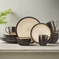 Gourmet Basics® Anastasia Cream 16 Piece Dinnerware Set, Service for 4- Dinnerware Service For 4