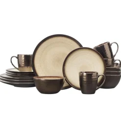 Gourmet Basics® Anastasia Cream 16 Piece Dinnerware Set, Service for 4- Dinnerware Service For 4