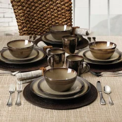 Gourmet Basics® Anastasia Cream 16 Piece Dinnerware Set, Service for 4- Dinnerware Service For 4