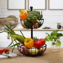 Pfaltzgraff® Anvil Cage 2 Tier Storage Basket- Fruit And Storage Baskets