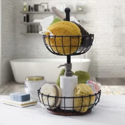 Pfaltzgraff® Anvil Cage 2 Tier Storage Basket- Fruit And Storage Baskets