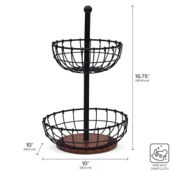 Pfaltzgraff® Anvil Cage 2 Tier Storage Basket- Fruit And Storage Baskets