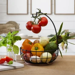 Pfaltzgraff® Anvil Cage Fruit Storage Basket with Banana Hook- Fruit And Storage Baskets