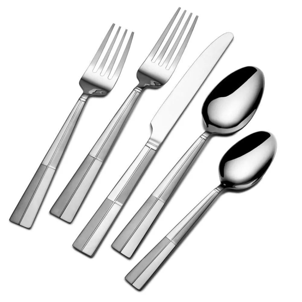 Pfaltzgraff® Arabesque Frost 42 Piece Flatware Set with Caddy, Service for 8- Sets