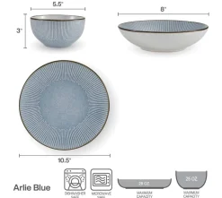 Pfaltzgraff® Arlie Blue 12 Piece Dinnerware Set, Service for 4- Dinnerware Service For 4