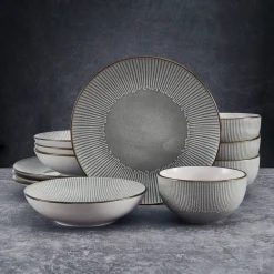 Pfaltzgraff® Arlie Gray 12 Piece Dinnerware Set, Service for 4- Dinnerware Service For 4