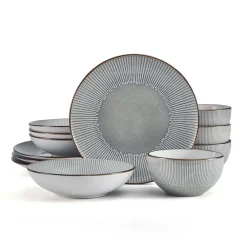 Pfaltzgraff® Arlie Gray 12 Piece Dinnerware Set, Service for 4- Dinnerware Service For 4
