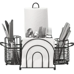 Gourmet Basics® Art Deco Hostess Buffet Storage Caddy- Flatware Caddies|Fruit And Storage Baskets
