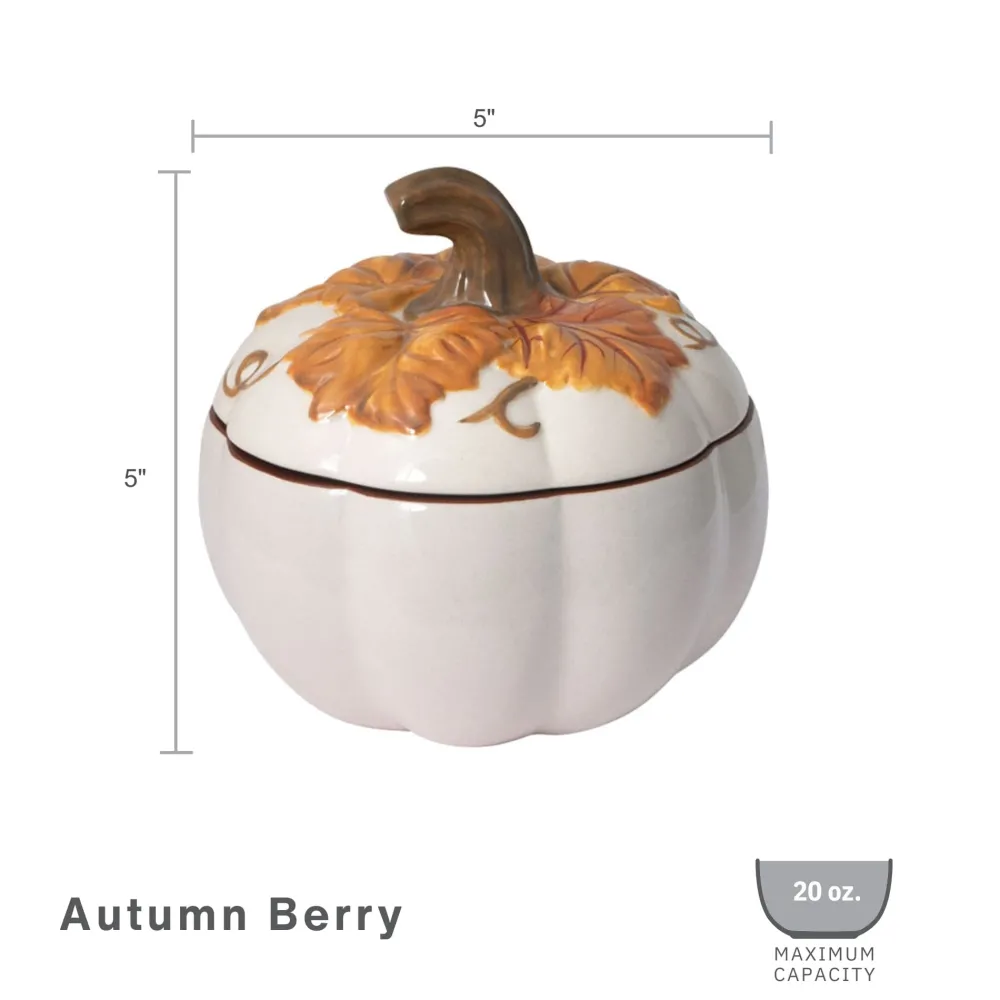 Pfaltzgraff® Autumn Berry Covered Pumpkin Bowl- Covered Casseroles|Soup Cereal Bowls