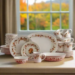 Pfaltzgraff® Autumn Berry Service for 8 with Serveware- Dinnerware Service For 8