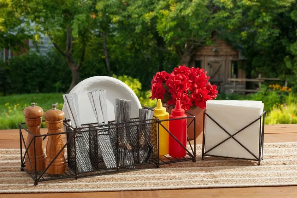 Gourmet Basics® Baler Picnic Buffet Caddy- Fruit And Storage Baskets|Buffet Caddies