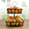 Gourmet Basics® Band And Stripe 2 Tier Rotating Fruit Storage Basket- Fruit And Storage Baskets