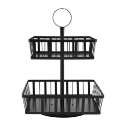 Gourmet Basics® Band And Stripe 2 Tier Rotating Fruit Storage Basket- Fruit And Storage Baskets