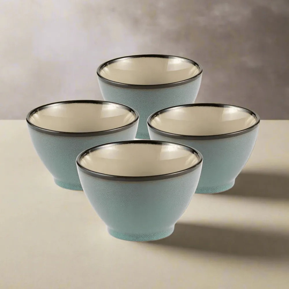 Gourmet Basics® Belmont Blue Fruit Bowls, Set of 4- Fruit Bowls