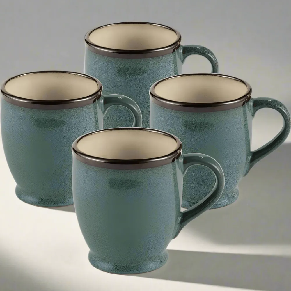 Gourmet Basics® Belmont Set of 4 Blue Mugs- Coffee Mugs