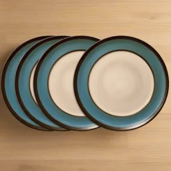Gourmet Basics® Belmont Set of 4 Blue Round Dinner Plates- Dinner Plates