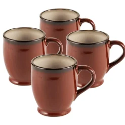 Gourmet Basics® Belmont Set of 4 Red Mugs- Coffee Mugs