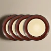Gourmet Basics® Belmont Set of 4 Red Round Dinner Plates- Dinner Plates
