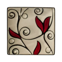 Gourmet Basics® Belmont Set of 4 Square Red Vine Salad Plates- Salad Plates