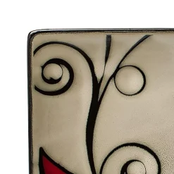 Gourmet Basics® Belmont Square Red Vine Dinnerware Set- Dinnerware Service For 8|Dinnerware Service For 4