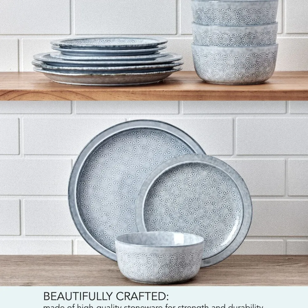 Pfaltzgraff® Blooming Meadow Blue 12 Piece Dinnerware Set, Service for 4- Dinnerware Service For 4