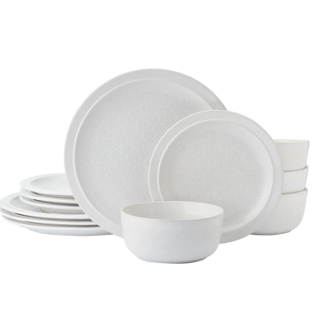Pfaltzgraff® Blooming Meadow Cream 12 Piece Dinnerware Set, Service for 4- Dinnerware Service For 4