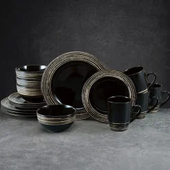 Pfaltzgraff® Bryson Black 16 Piece Dinnerware Set, Service for 4- Dinnerware Service For 4