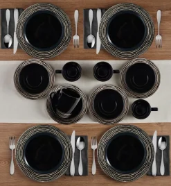 Pfaltzgraff® Bryson Black 16 Piece Dinnerware Set, Service for 4- Dinnerware Service For 4