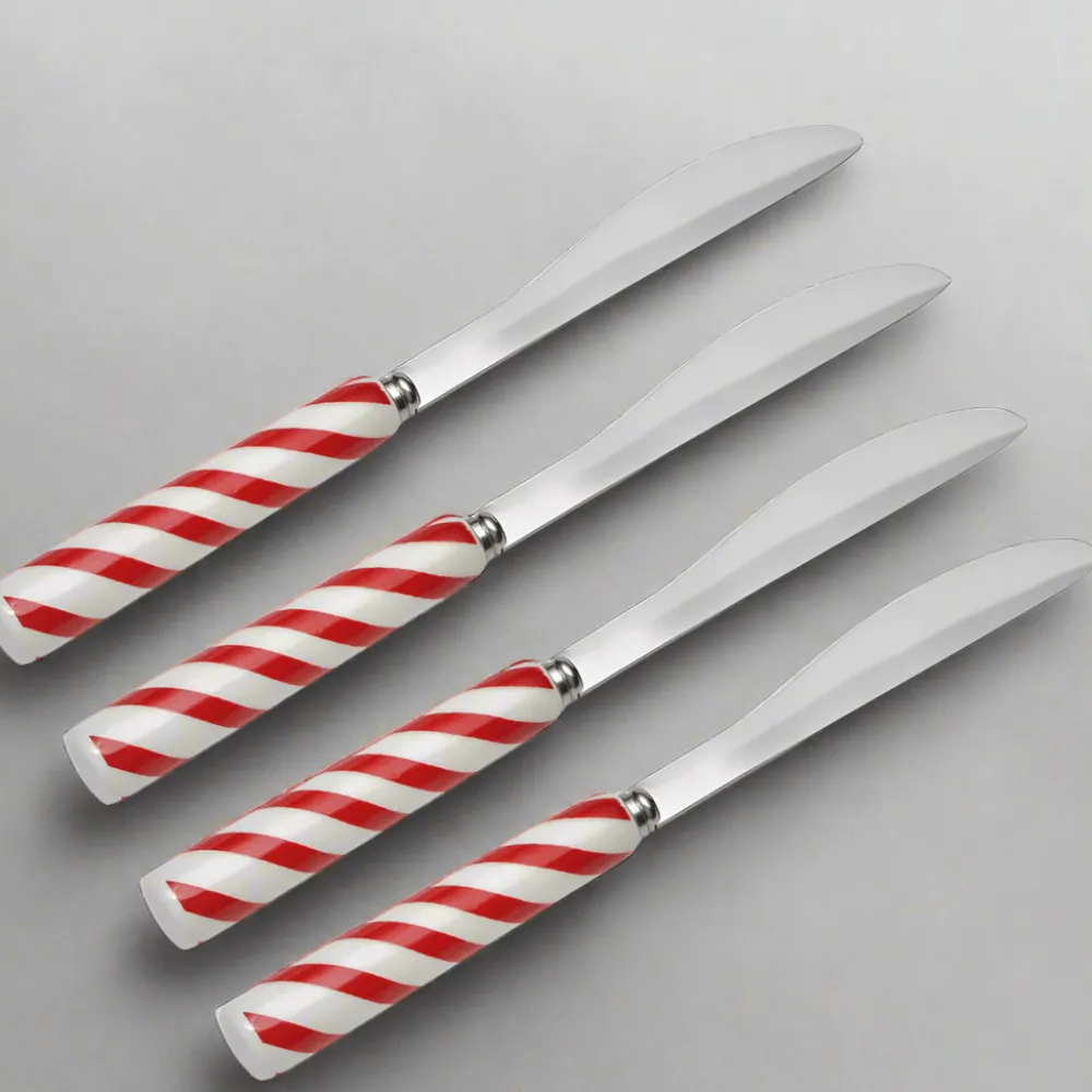 International® Silver Candy Cane Set of 4 Spreaders- Openstock