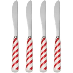 International® Silver Candy Cane Set of 4 Spreaders- Openstock