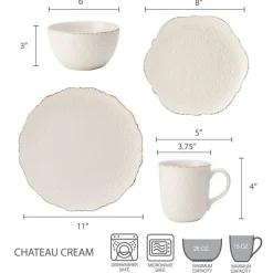 Pfaltzgraff® Chateau Cream 16 Piece Dinnerware Set, Service for 4- Dinnerware Service For 4
