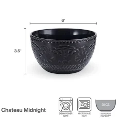 Pfaltzgraff® Chateau Midnight Set of 4 Soup Cereal Bowls- Soup Cereal Bowls