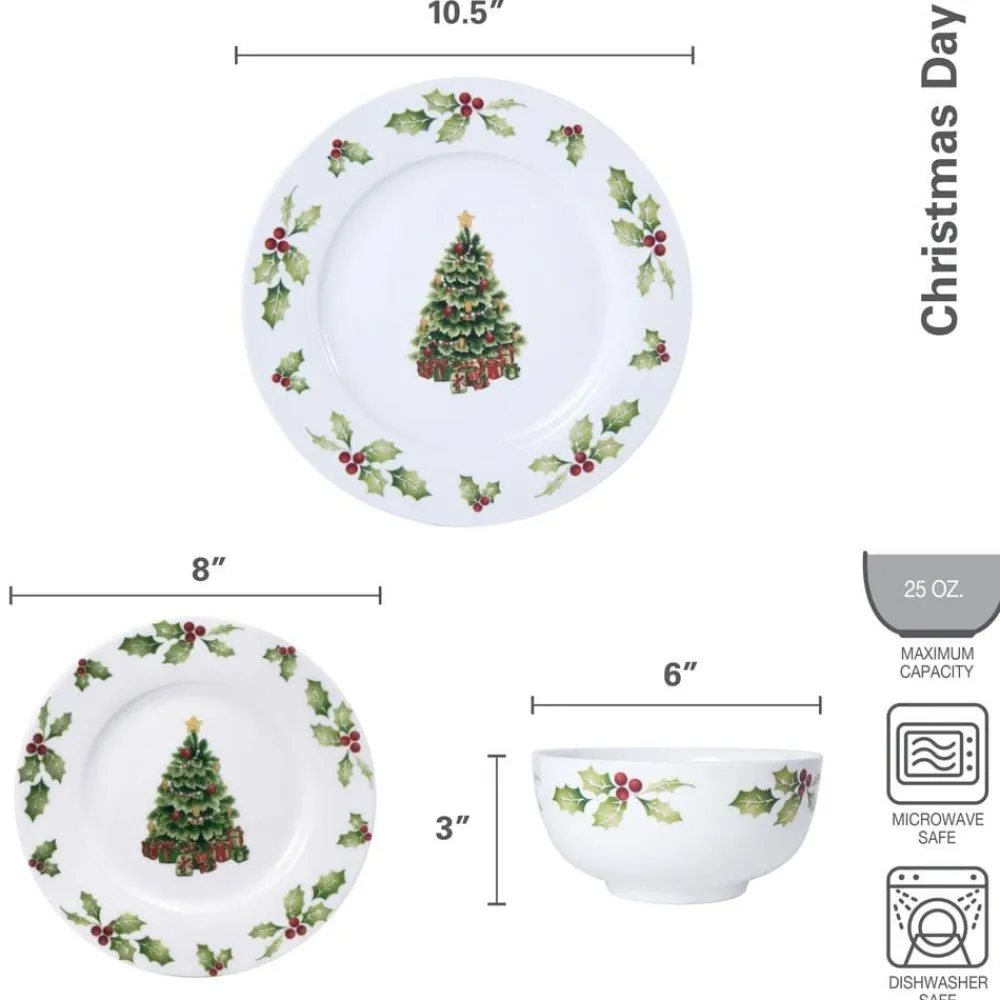 Pfaltzgraff® Christmas Day 24 Piece Dinnerware Set, Service for 8- Dinnerware Service For 8