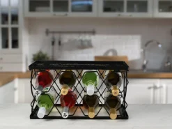 Gourmet Basics® Collapsible Stackable 8 Bottle Wine Rack- Fruit And Storage Baskets