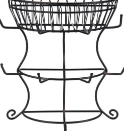 Gourmet Basics® Countryside Mug Tree with Basket- Fruit And Storage Baskets