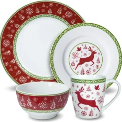Pfaltzgraff® Dancing Snowflakes Dinnerware Set- Dinnerware Service For 8|Dinnerware Service For 4