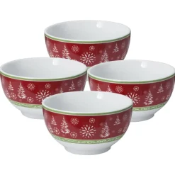 Pfaltzgraff® Dancing Snowflakes Set of 4 Soup Cereal Bowls- Soup Cereal Bowls