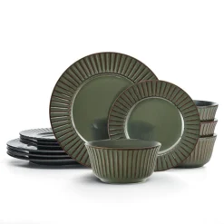 Pfaltzgraff® Dannie Green 12 Piece Dinnerware Set, Service for 4- Dinnerware Service For 4