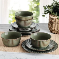 Pfaltzgraff® Dannie Green 12 Piece Dinnerware Set, Service for 4- Dinnerware Service For 4