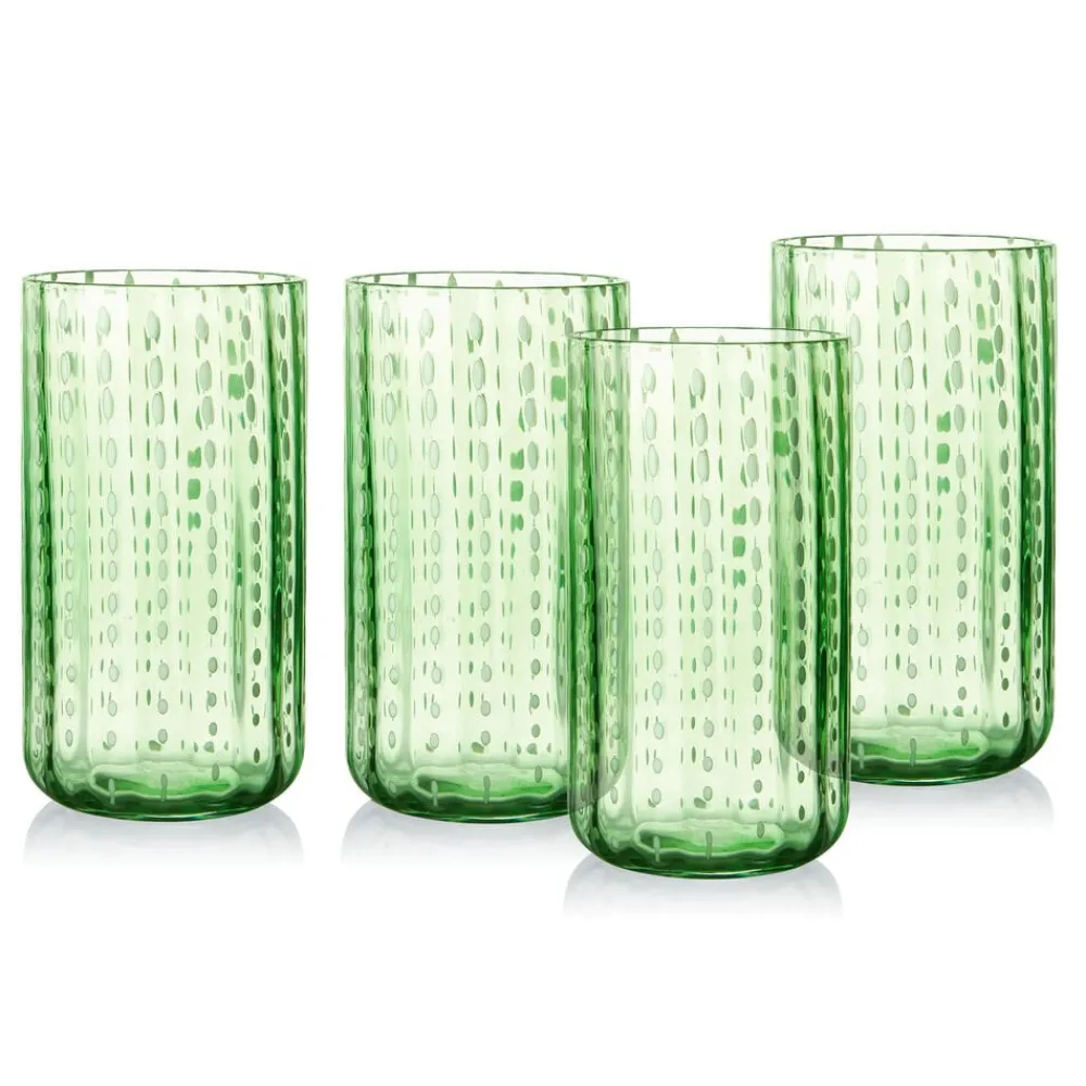 Darbie Angell Dappled Clouds Seafoam Set of 4 Highball Glasses- Drinking Glasses