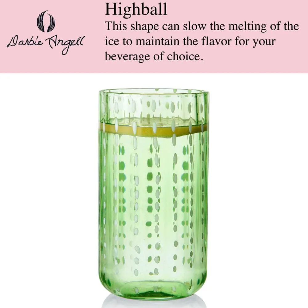 Darbie Angell Dappled Clouds Seafoam Set of 4 Highball Glasses- Drinking Glasses